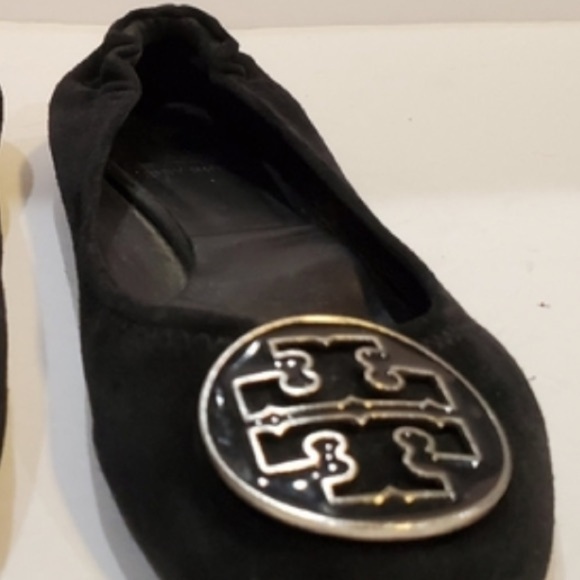 Tory Burch Reba Black Suede Sz 7 Black Suede - Picture 2 of 8